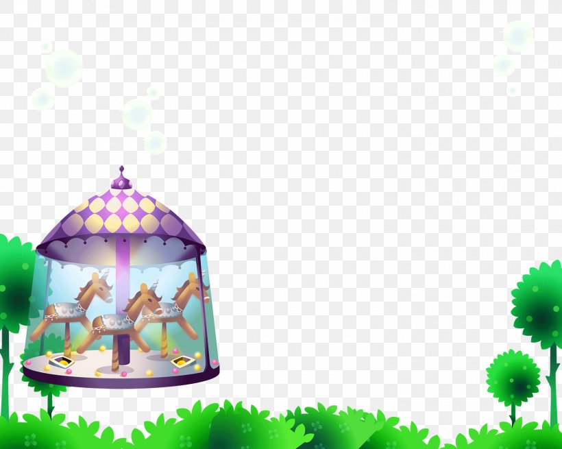 Horse Carousel Illustration, PNG, 1500x1199px, Horse, Carousel, Child, Digital Image, Grass Download Free