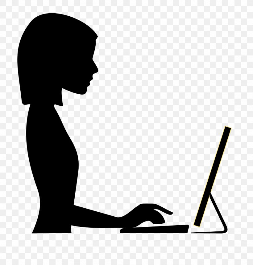 Laptop Silhouette Typing Clip Art, PNG, 1143x1200px, Laptop, Arm, Black And White, Computer, Drawing Download Free