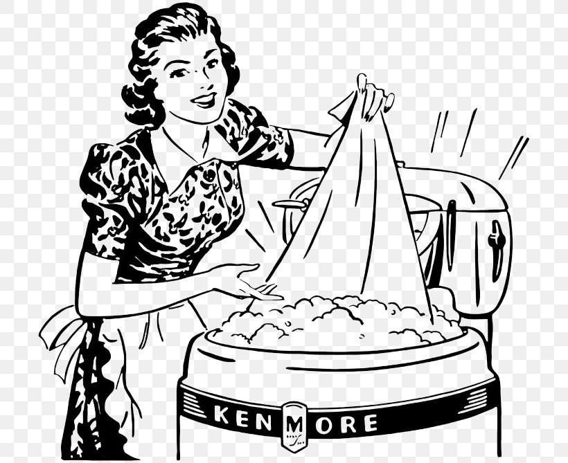 Homemaker Drawing Vector Graphics Housewife Laundry, PNG, 716x669px, Homemaker, Arm, Art, Black And White, Cleaning Download Free