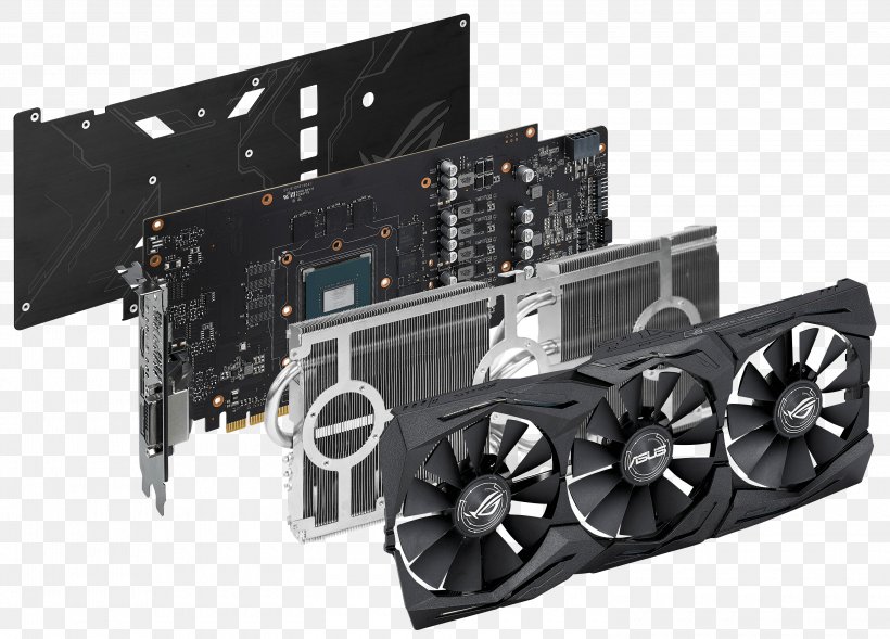 Graphics Cards & Video Adapters GeForce 10 Series PCI Express NVIDIA GeForce GTX 1080, PNG, 3000x2155px, Graphics Cards Video Adapters, Asus, Computer Component, Computer Cooling, Digital Visual Interface Download Free