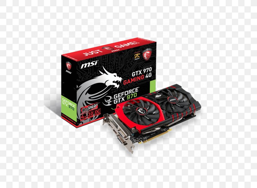 Graphics Cards & Video Adapters MSI GTX 970 GAMING 100ME GeForce 英伟达精视GTX Micro-Star International, PNG, 600x600px, Graphics Cards Video Adapters, Cable, Computer Component, Computer Cooling, Electronic Device Download Free