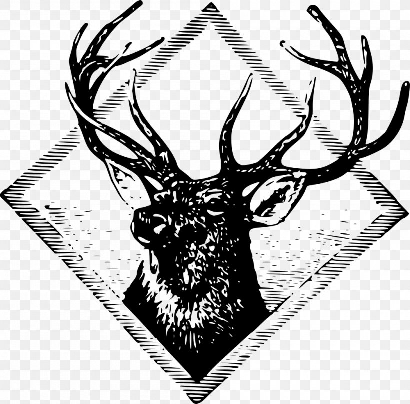 Red Deer T-shirt Elk Clip Art, PNG, 1000x985px, Deer, Antler, Bachelor Party, Black And White, Clothing Download Free
