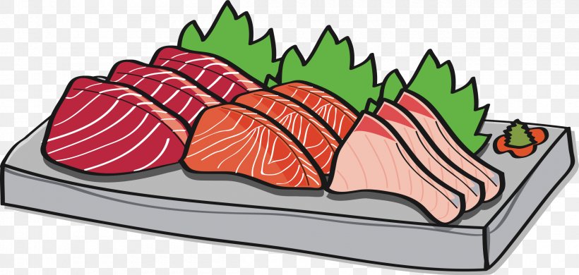 Sashimi Japanese Cuisine Tsukemono Food Fish, PNG, 2400x1144px, Watercolor, Cartoon, Flower, Frame, Heart Download Free