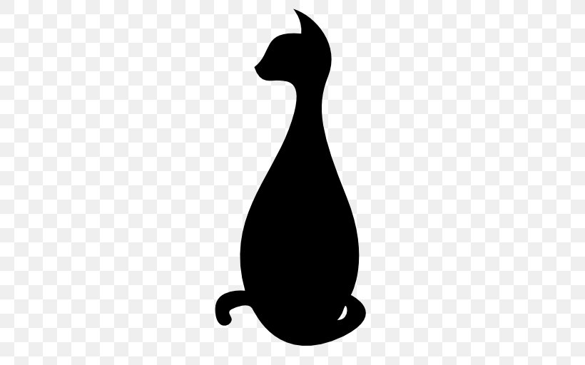 Black Cat Cat Small To Medium-sized Cats Black-and-white Whiskers, PNG, 512x512px, Black Cat, Blackandwhite, Cat, Silhouette, Small To Mediumsized Cats Download Free