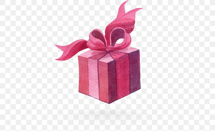Pink Ribbon Present Gift Wrapping Magenta, PNG, 534x503px, Pink, Box, Gift Wrapping, Magenta, Paper Download Free