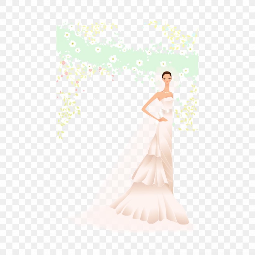 Wedding Dress Bride Petal Gown Shoulder, PNG, 2083x2083px, Watercolor, Cartoon, Flower, Frame, Heart Download Free