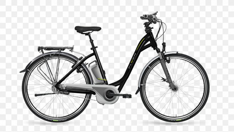 Electric Bicycle Pedelec Flyer Electric Motor, PNG, 1024x578px, Electric Bicycle, Bicycle, Bicycle Accessory, Bicycle Drivetrain Part, Bicycle Frame Download Free