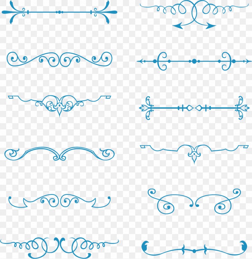 European-style Flower Vine Separator Bar, PNG, 964x989px, Ornament, Area, Art, Blue, Calligraphy Download Free