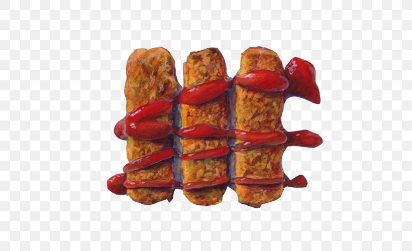 Fried Chicken Fish Finger Food Painting, PNG, 500x500px, Chicken, Animal Source Foods, Art, Chicken Meat, Chorizo Download Free