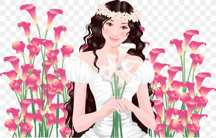Flower Bride Adobe Illustrator, PNG, 1180x756px, Watercolor, Cartoon, Flower, Frame, Heart Download Free