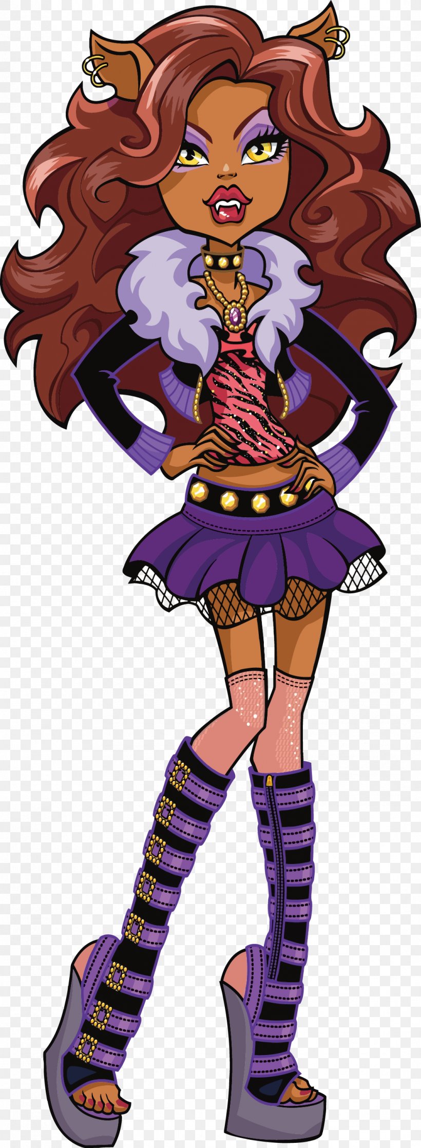 Monster High Clawdeen Wolf Doll Frankie Stein Monster High Clawdeen Wolf Doll, PNG, 1069x2914px, Clawdeen Wolf, Art, Costume Design, Doll, Ever After High Download Free