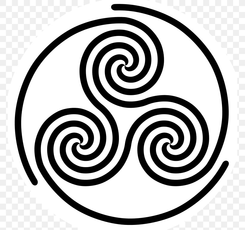 Triskelion Celtic Knot Symbol Spiral Celts, PNG, 768x768px, Triskelion, Archimedean Spiral, Area, Black And White, Celtic Art Download Free