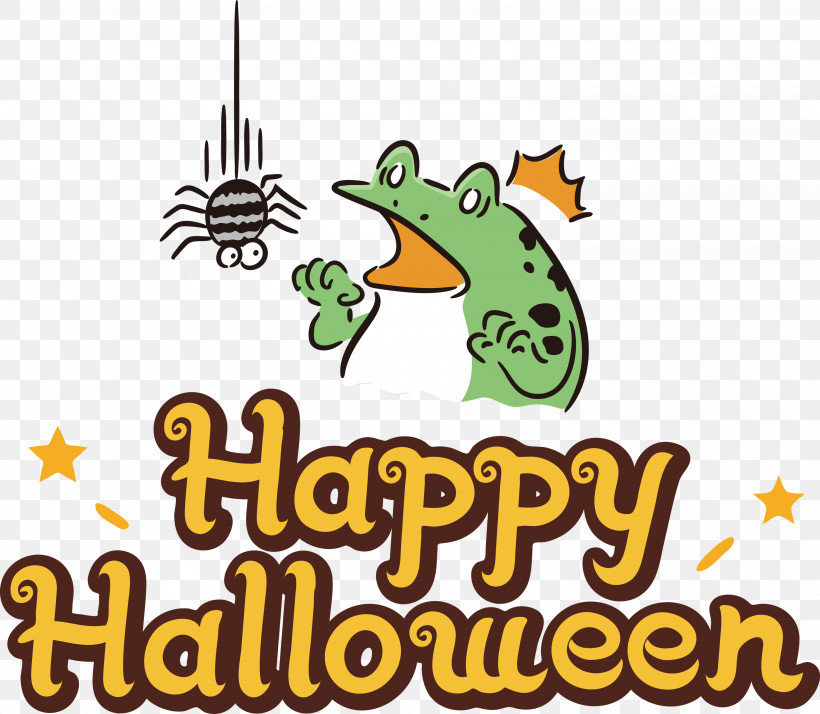 Happy Halloween, PNG, 3000x2613px, Happy Halloween, Beak, Cartoon, Frogs, Logo Download Free