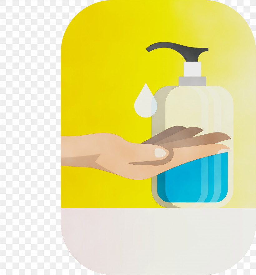 Yellow Font, PNG, 2795x3000px, Hand Washing, Hand Sanitizer, Paint, Wash Your Hands, Watercolor Download Free