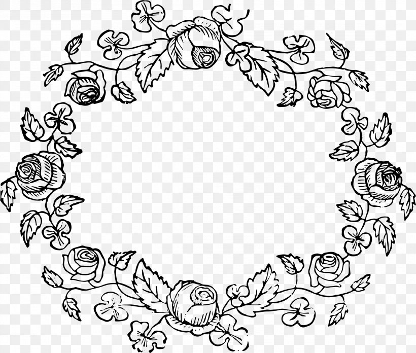 Flower Picture Frames Clip Art, PNG, 2332x1980px, Flower, Area, Art, Black And White, Libreoffice Download Free