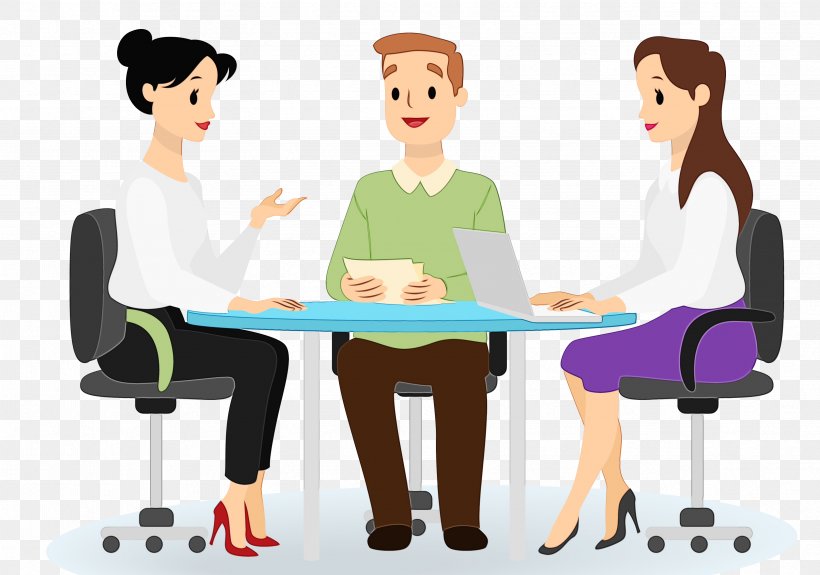 Cartoon Job Clip Art Conversation Table, PNG, 3333x2338px, Watercolor, Cartoon, Conversation, Employment, Furniture Download Free