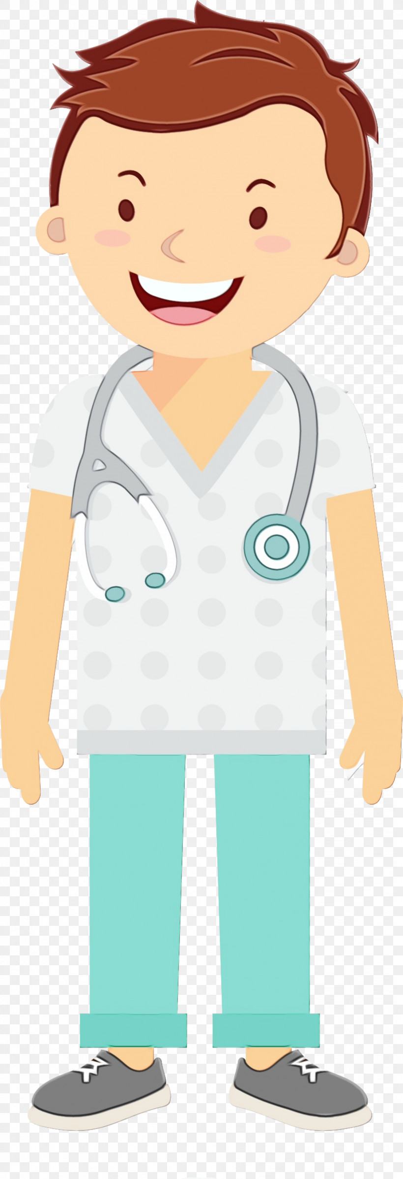 Cartoon Physician, PNG, 822x2400px, Watercolor, Cartoon, Paint, Physician, Wet Ink Download Free