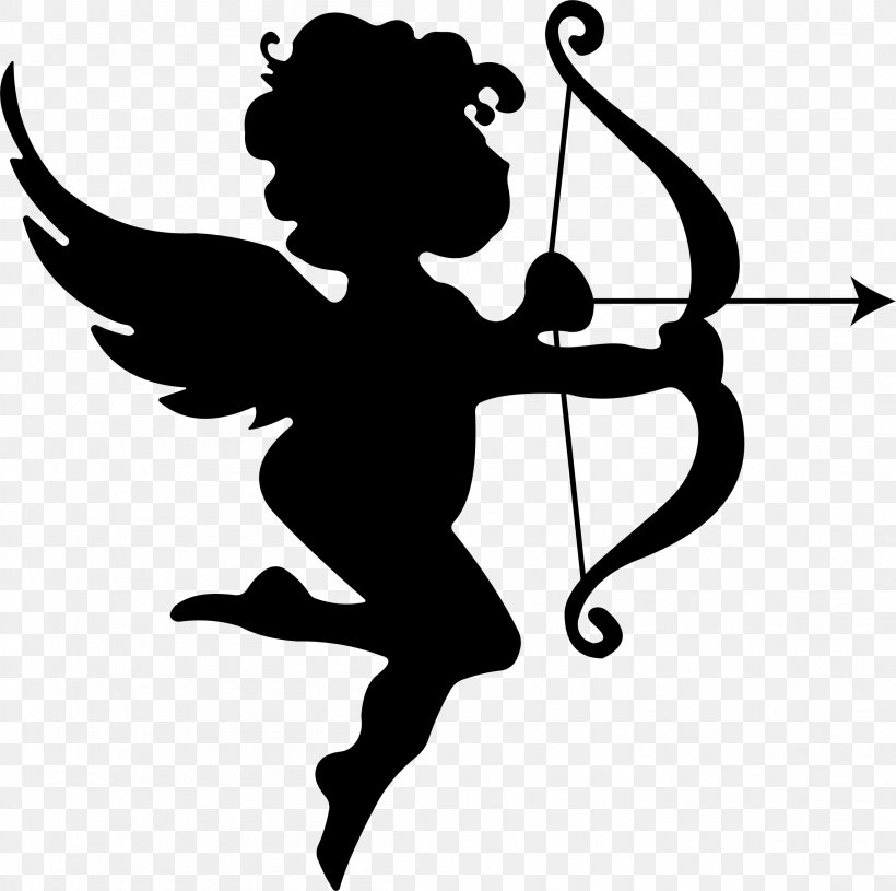 Cupid Silhouette Clip Art, PNG, 2298x2286px, Cupid, Art, Artwork, Autocad Dxf, Black And White Download Free