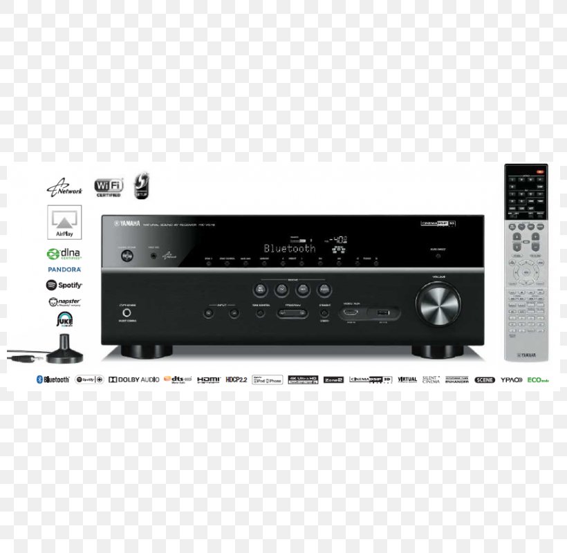 AV Receiver Yamaha RX-V679 Yamaha Corporation Loudspeaker Home Theater Systems, PNG, 800x800px, 51 Surround Sound, Av Receiver, Audio, Audio Equipment, Audio Power Amplifier Download Free
