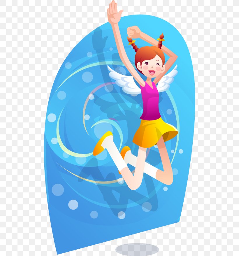 Cartoon Illustration, PNG, 520x878px, Cartoon, Angel, Art, Blue, Electric Blue Download Free