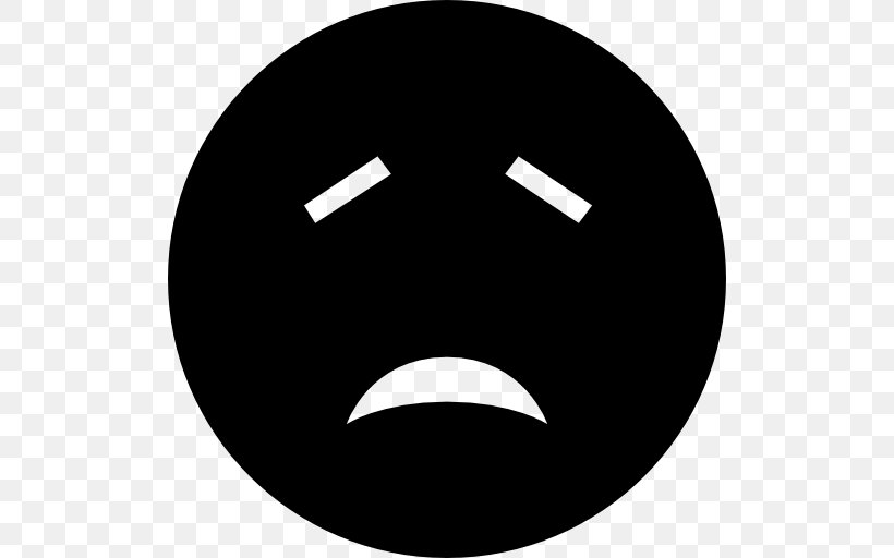 Smiley Emoticon Sadness Clip Art, PNG, 512x512px, Smiley, Black, Black And White, Emoticon, Emotion Download Free