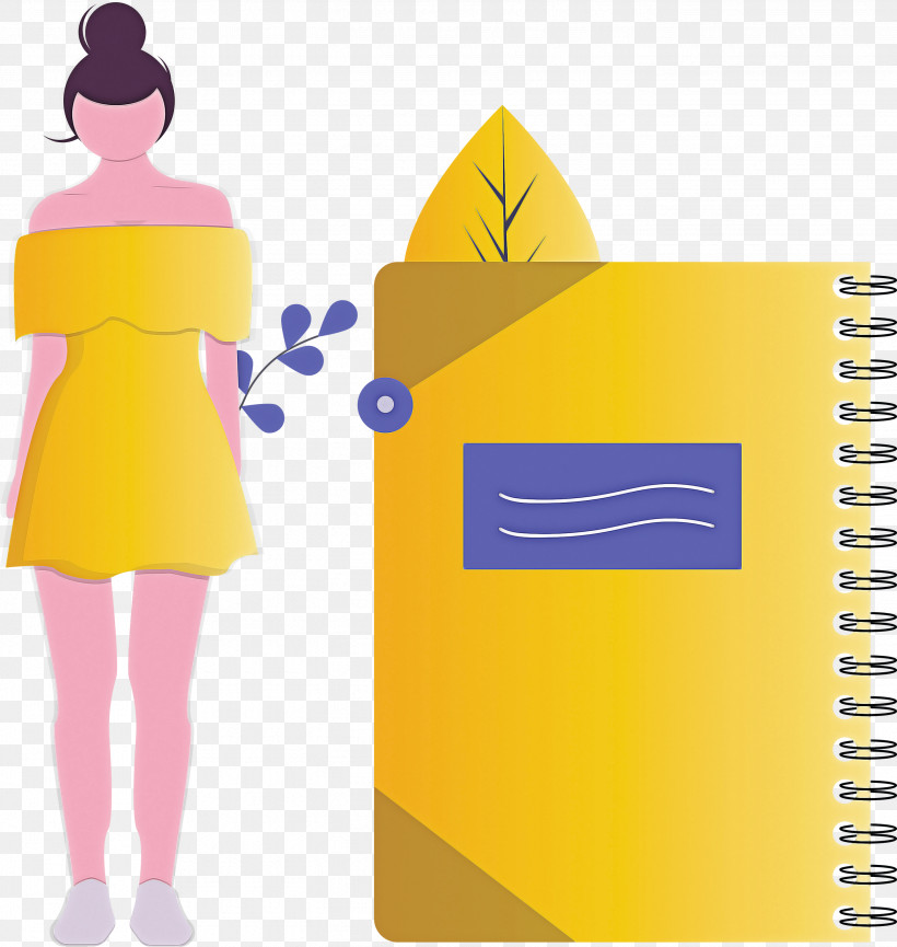Notebook Girl, PNG, 2842x3000px, Notebook, Girl, Yellow Download Free
