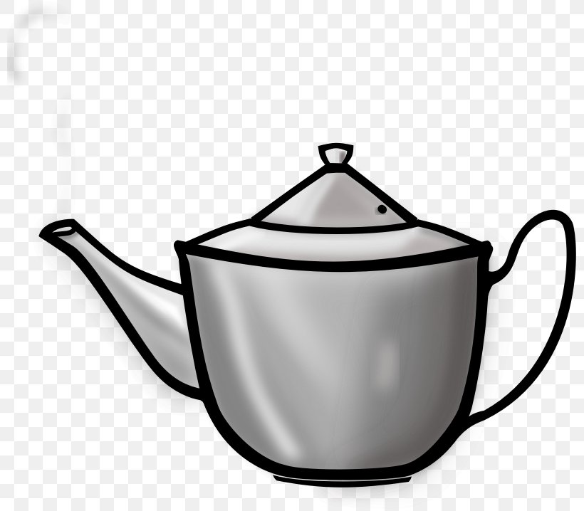 Teapot Kettle Clip Art, PNG, 799x718px, Tea, Black And White, Cookware And Bakeware, Crock, Cup Download Free