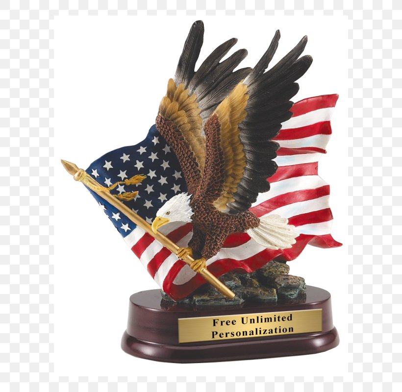 Bald Eagle Trophy Flag Of The United States Award, PNG, 600x800px, Eagle, Award, Bald Eagle, Bird Of Prey, Commemorative Plaque Download Free