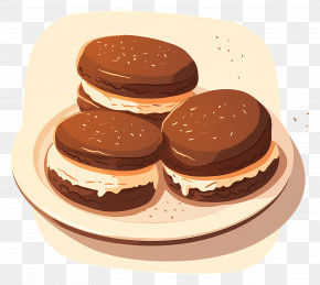 Chocolate Whoopie Pies - Chocolate Whoopie Pies On A Plate PNG