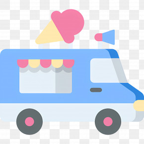 Food Truck - Blue Ice Cream Truck PNG