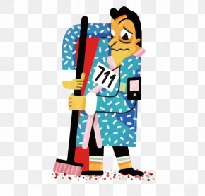 Sweeping Man - Man Illustration PNG