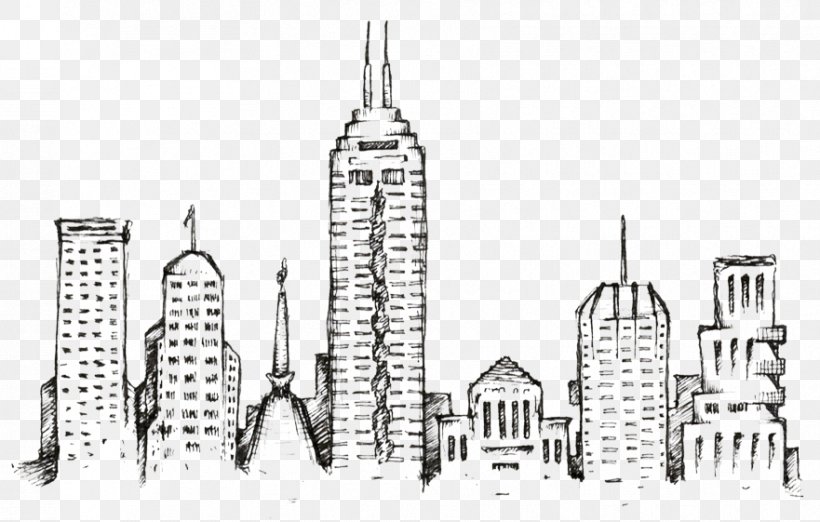 Skyline Drawing Indianapolis City Line Art, PNG, 881x561px, Skyline, Black And White, City, Collaboration, Community Download Free