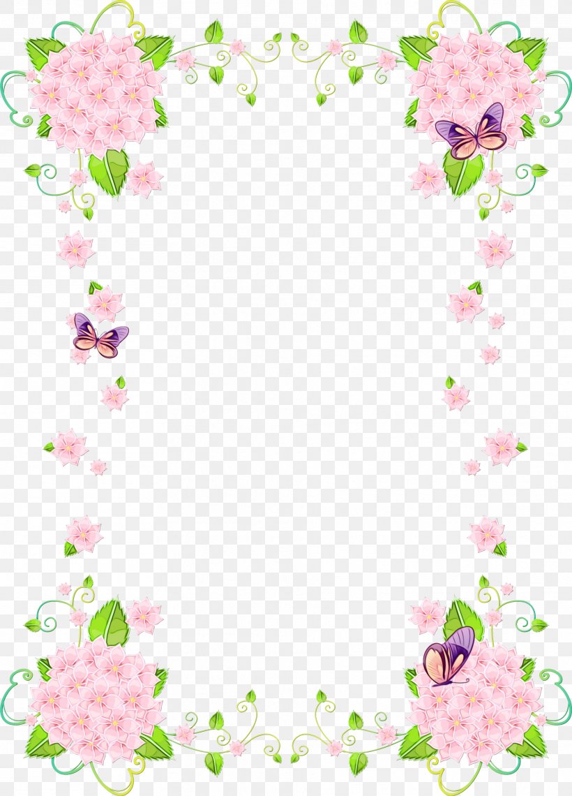Picture Frame, PNG, 1871x2602px, Watercolor, Floral Design, Paint, Picture Frame, Pink Download Free