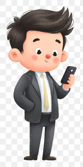 Young Man Checking Phone PNG