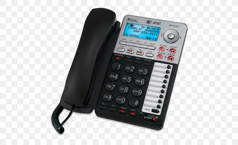Cordless Telephone AT&T ML17939 Home & Business Phones AT&T ML17929, PNG, 500x500px, Telephone, Answering Machine, Answering Machines, Att, Audioline Bigtel 48 Download Free