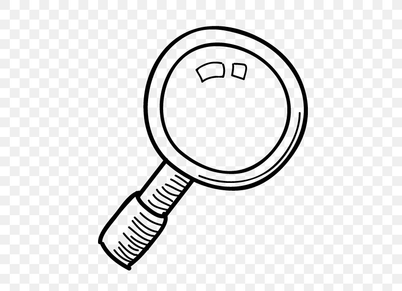 Magnifying Glass Cartoon, PNG, 595x595px, Magnifying Glass, Area, Black And White, Brand, Cartoon Download Free
