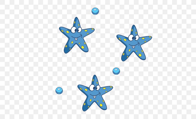 Cartoon Seabed Ocean Starfish, PNG, 500x500px, Cartoon, Blue, Icon Design, Information, Invertebrate Download Free