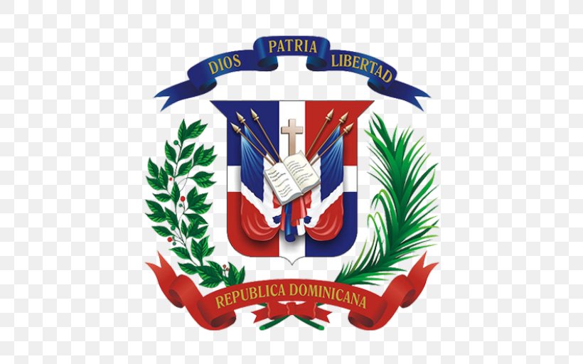 Flag Of The Dominican Republic Coat Of Arms Of The Dominican Republic Desktop Wallpaper, PNG, 512x512px, Dominican Republic, Brand, Christmas Ornament, Crest, Culture Download Free