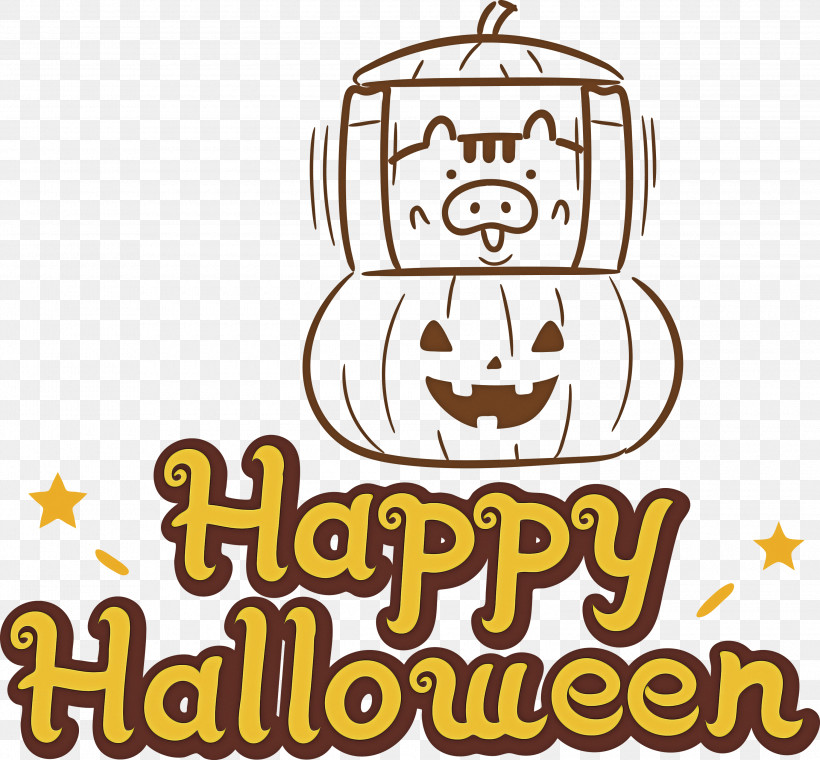 Happy Halloween, PNG, 3000x2783px, Happy Halloween, Cartoon, Emoticon, Happiness, Line Download Free
