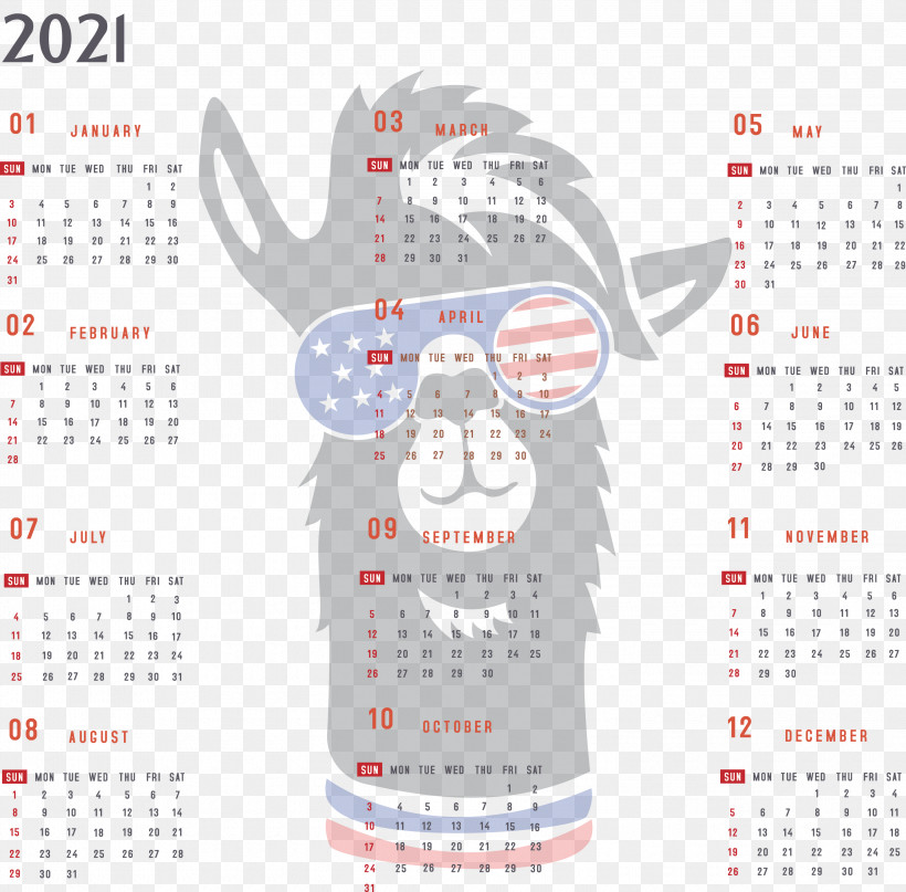 Year 2021 Calendar Printable 2021 Yearly Calendar 2021 Full Year Calendar, PNG, 3000x2954px, 2021 Calendar, Year 2021 Calendar, Drawing, Independence, Independence Day Download Free