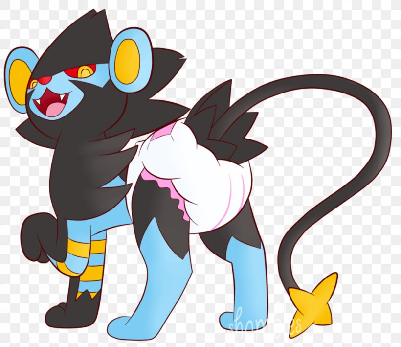 Diaper Cat Luxray Shinx Luxio, PNG, 960x831px, Watercolor, Cartoon, Flower, Frame, Heart Download Free