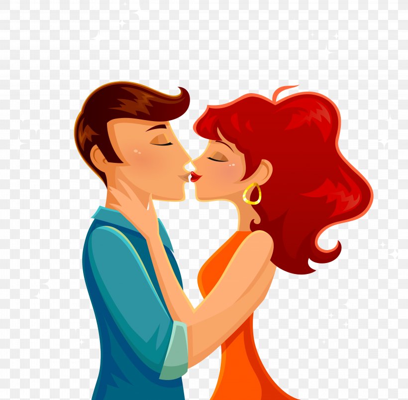 Kiss Cartoon Romance Illustration, PNG, 4268x4183px, Watercolor, Cartoon, Flower, Frame, Heart Download Free