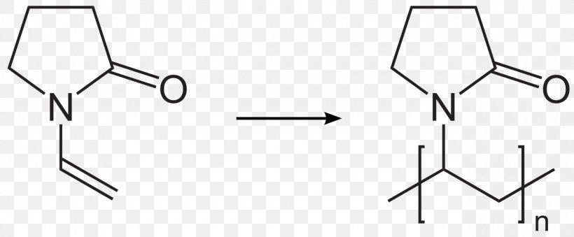 Polyvinylpyrrolidone Polymer Polyvinylpolypyrrolidone Monomer 2-Pyrrolidone, PNG, 1280x530px, Polyvinylpyrrolidone, Area, Black And White, Chemical Compound, Chemical Substance Download Free