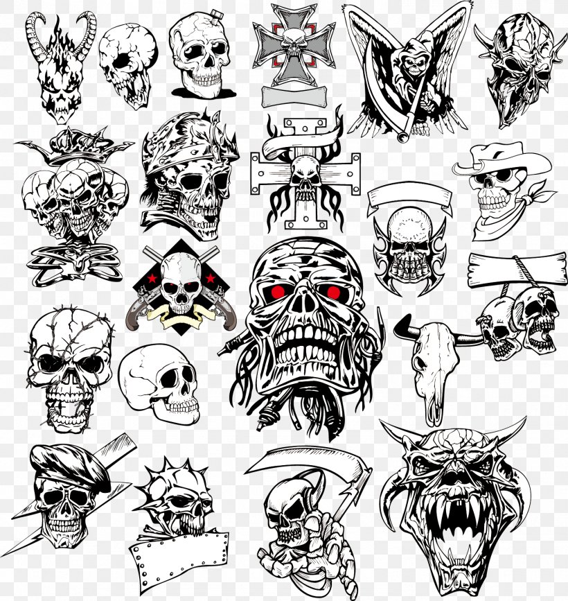 Skull Horror Illustration, PNG, 1477x1562px, Skull, Art, Automotive Design, Black And White, Bone Download Free