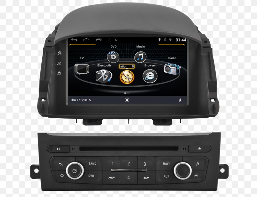 Renault Koleos Car Dacia Duster Ford Motor Company, PNG, 671x630px, Renault, Automotive Navigation System, Car, Dacia Duster, Dvd Player Download Free