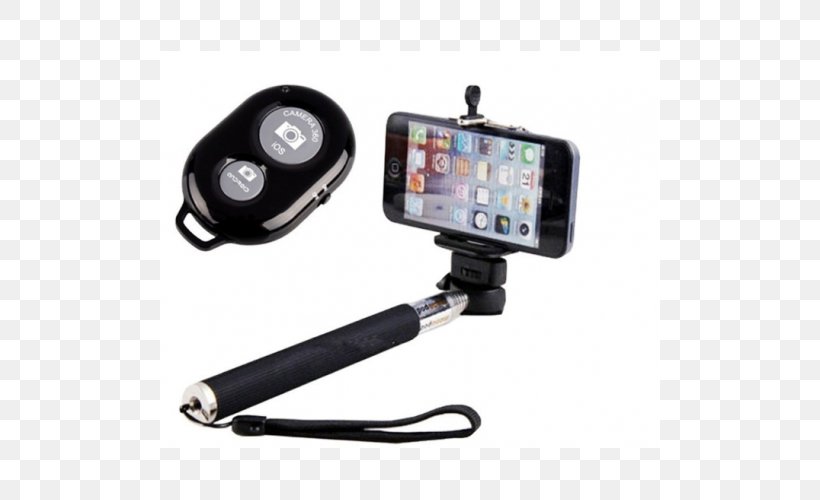 Selfie Stick Monopod Camera IPhone, PNG, 500x500px, Selfie Stick, Bluetooth, Camera, Camera Accessory, Camera Lens Download Free