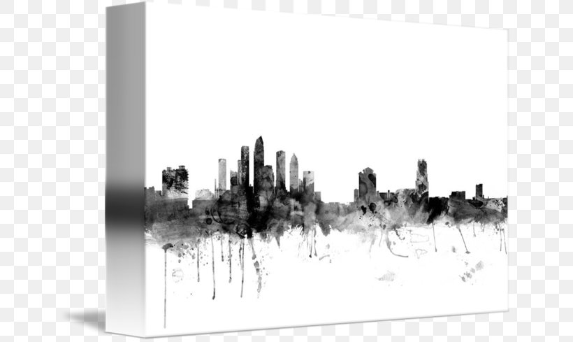 Tampa Skyline Art Canvas Print Cityscape, PNG, 650x489px, Tampa, Art, Black And White, Canvas, Canvas Print Download Free