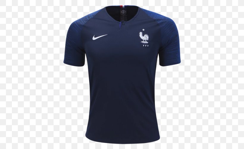 2018 World Cup France National Football Team T-shirt Jersey, PNG, 500x500px, 2018 World Cup, Active Shirt, Blue, Brand, Clothing Download Free