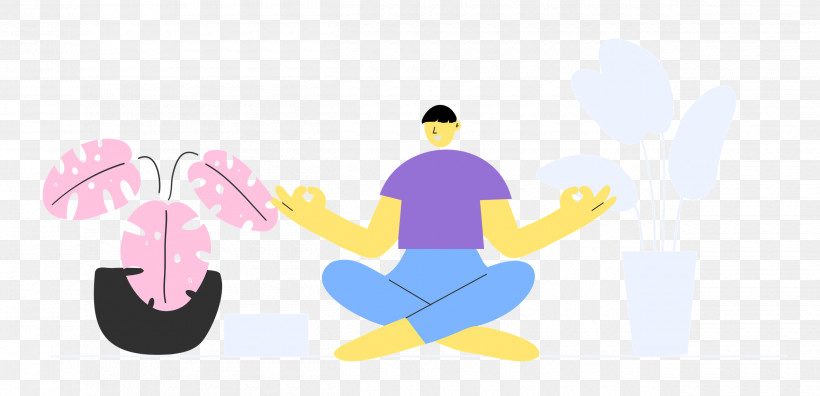 Meditating At Home Rest Relax, PNG, 2500x1210px, Rest, Behavior, Cartoon, Happiness, Human Download Free