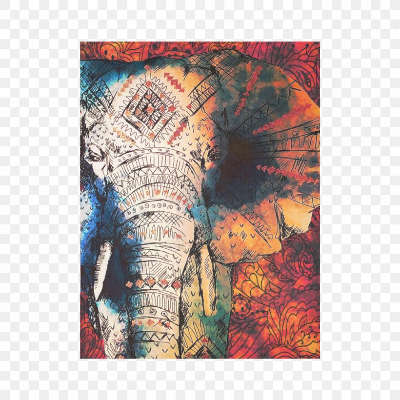 Painting Elephantidae Indian Art Canvas, PNG, 1000x1000px, Painting, Abstract Art, Art, Canvas, Canvas Print Download Free